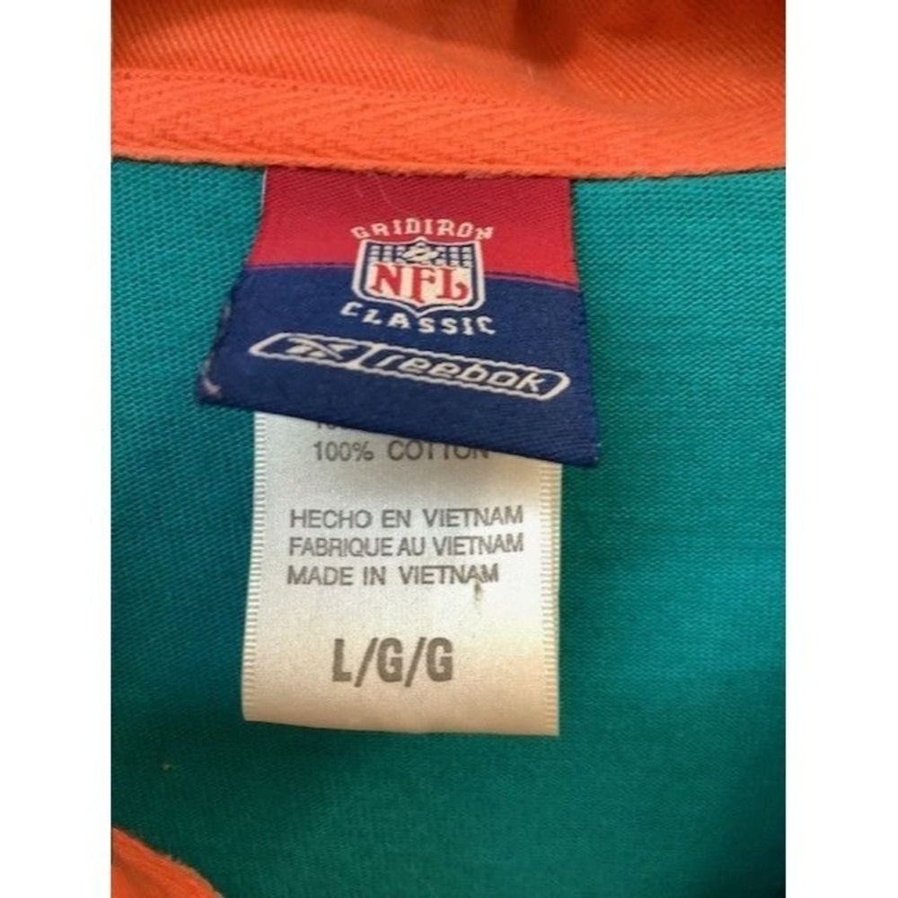 Vintage Miami Dolphins NFL Gridiron Classic Long Sleeve Polo Shirt L/G 100% Cott - Picture 5 of 6